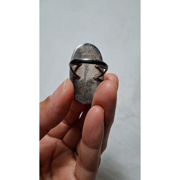 Vintage 925 Sterling Silver Abalone Shell Cat Ring, Hecho en Mexico, Size 8. - Picture 8 of 9